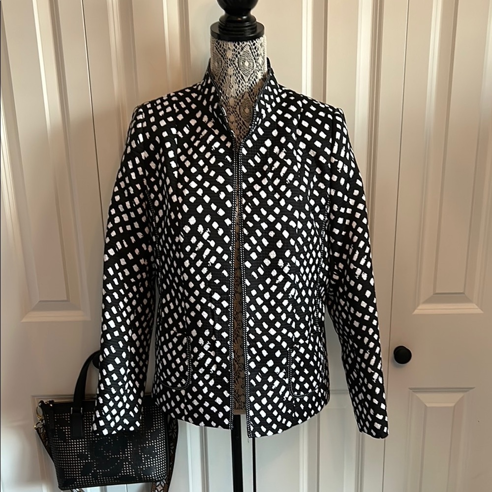 Tanjay Black and White Geometric Jacket